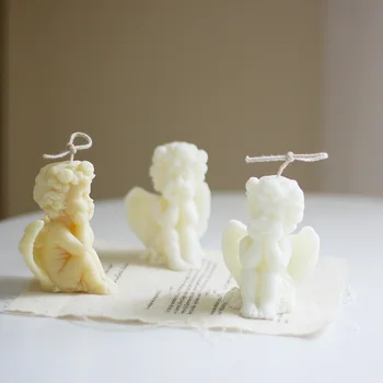 

Cute Angel Shape Scented Candle Mold Aroma Plaster Silicone Molds Shell 3D Handmade Candle Mould