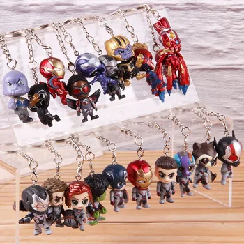 

Spider-Man Black Widow Ironman Captain Marvel Hulkbuster Hawkeye Hulk PVC Collectible Action Figure Keychains Model Toy Pendants