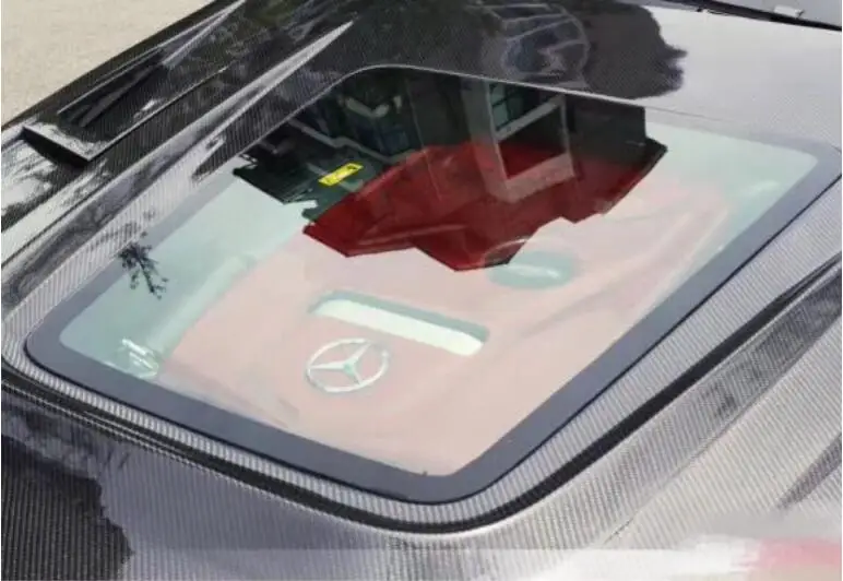 Углеродное волокно высокая термостойкость прозрачное стекло переднего бампера двигателя вентиляция в капоте Крышка для Benz C Class W205 C43 C63 AMG 14-19