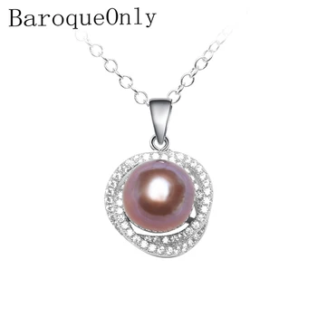

BaroqueOnly Zircon inset natural freshwater pearl pendant Edison pearl chocker girl neacklace 2019 new arrivals PDA