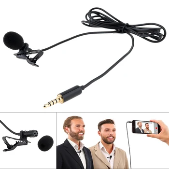 

4 Pole 3.5MM Mini Headsets Microphone Mobile Phone DSLR Camera Clip-on Lapel Condenser Microphone for Recording/Speaking