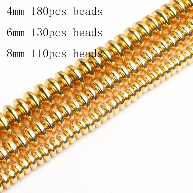 Faceted Silver Plated Rose Gold Hematite Natural Stone Beads for Jewelry Making – Round Loose Beads in Various Sizes