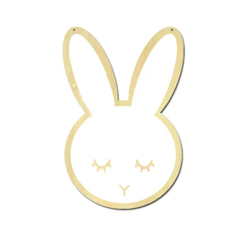 

Children Cartoon Decorative Mirror Bathroom Baby Room Wood Acrylic Mirror Frame Creative Home Art Wall Decorations Rabbit