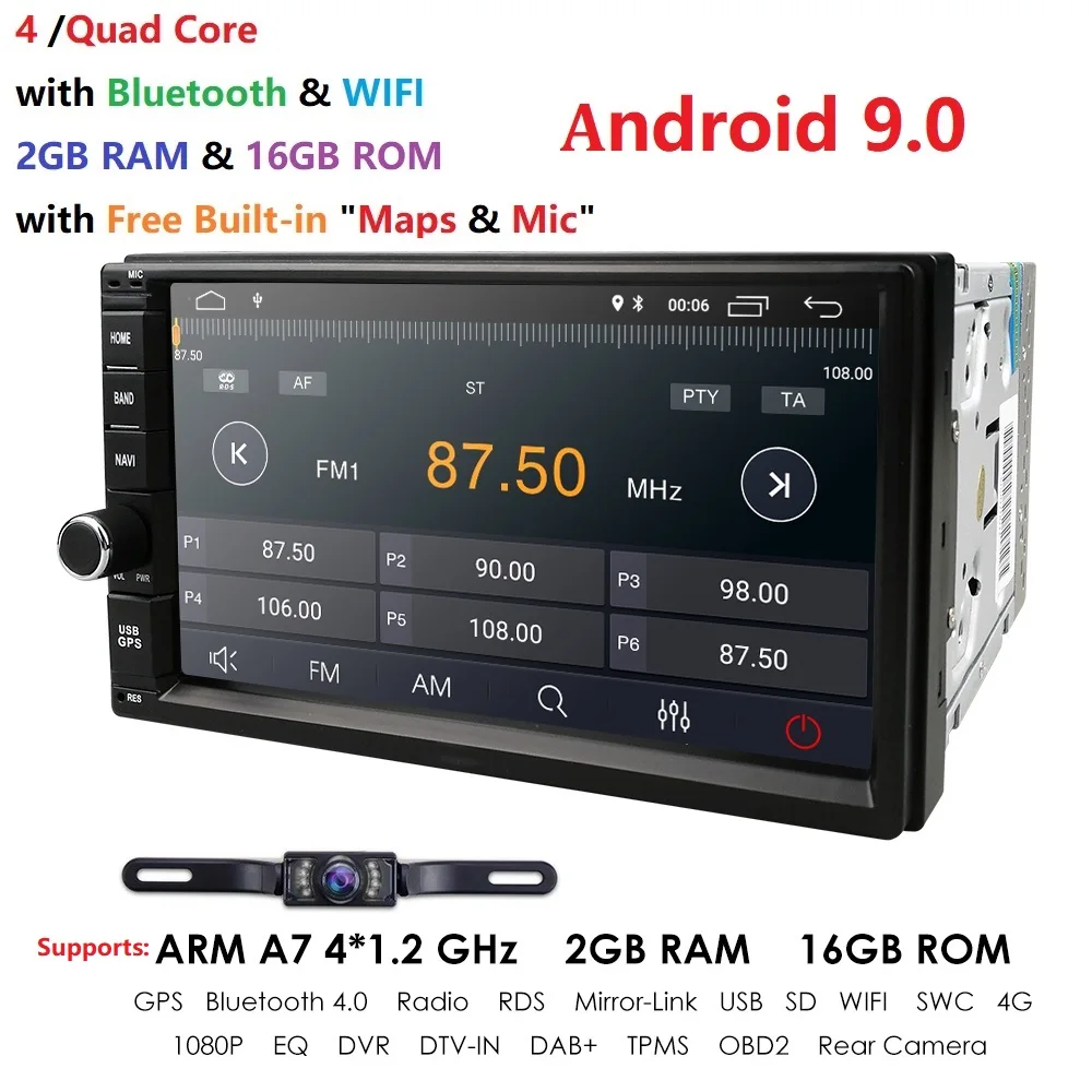 Ossuret 7Inch Quad Core 2din IPS Touchscren Android9.0 Car Audio for Nissan Qashqai x-trail Radio S