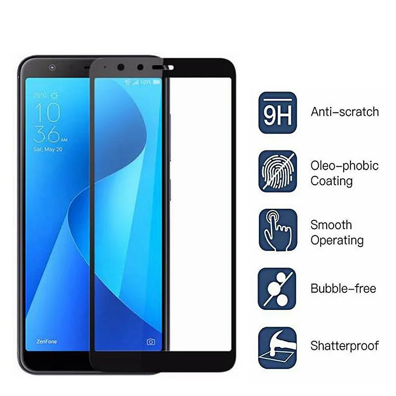 2 шт. 9H HD полное покрытие цвет Закаленное стекло для ASUS ZenFone Max Plus M1(ZB570TL) X018D Защитная пленка для экрана