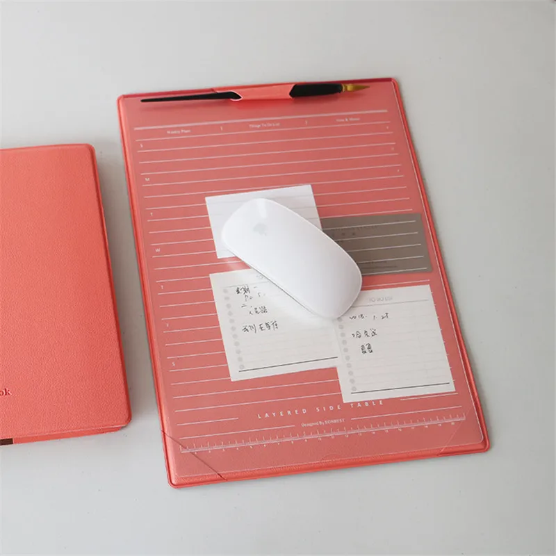 Solid color business office writing pad leather layered plan message board mouse pad simple deskpad secretary writing board