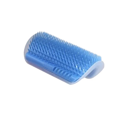 Light blue Мягкая силиконовая щетка для животных, кошек, угловая Массажная щетка для ухода за домашними животными, принадлежности для уборки кошек, игрушки для кошек, расчески - Цвет: Light blue