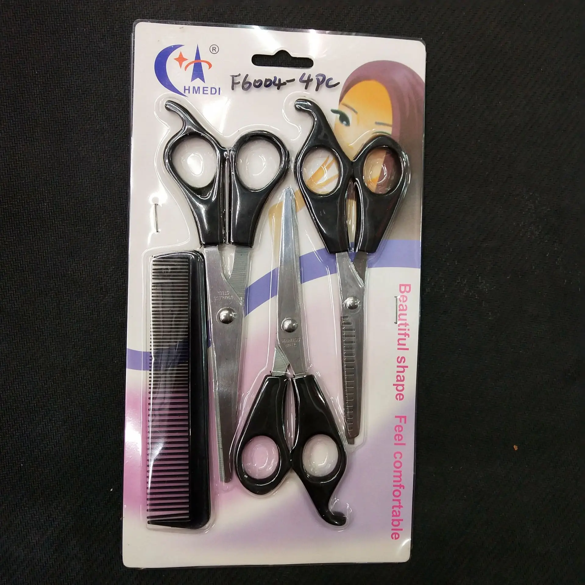 Stainless Steel Hairdressing Scissors 3 Pieces Thinning Scissors Thinning Shear Hairdressing Straight Snips And Comb New Product