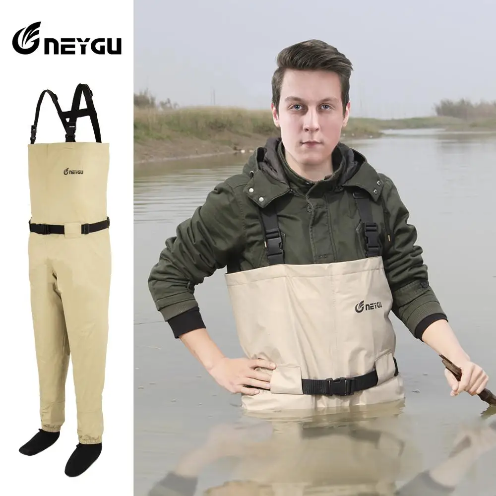 

Neygu breathable waterproof fly fishing chest wader ,attached stocking foot, fishing pants for man
