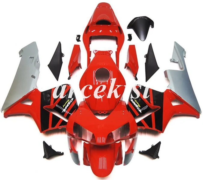 Литьевая Форма ABS мотоцикл обтекатели комплект подходит для CBR600RR F5 2003 2004 03 04 Кузов Набор красный оранжевый черный - Цвет: red black