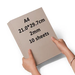 Premium Thick Gray Kraft Paperboard for DIY Crafting & Handmade Projects - 3mm Chipboard Backing (A4 2mm 10sheets)