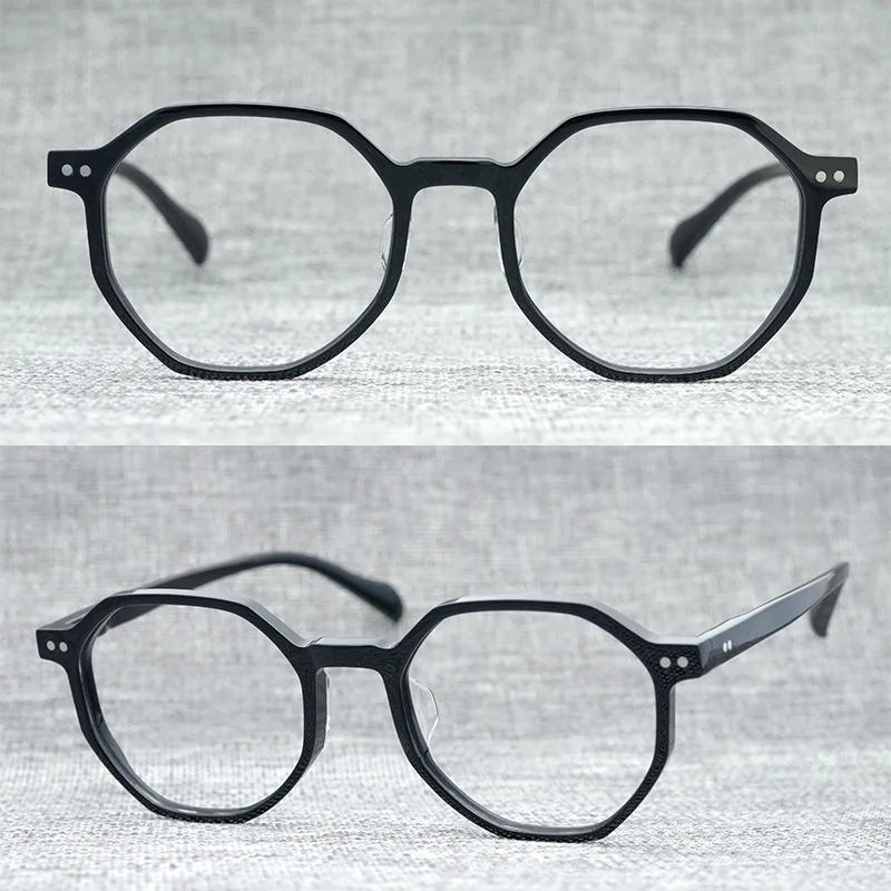 

Acetate Polygon Glasses Frame Men Vintage Transparent Clear Eye Glasses Optical Prescription Eyeglasses Frames Eyewear Oculos