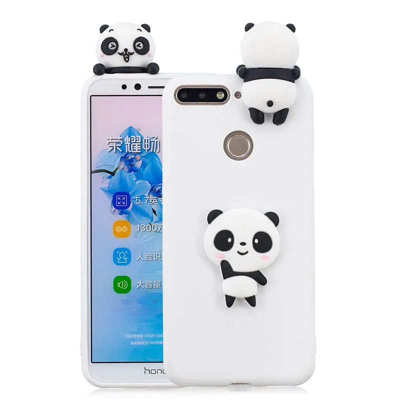 3D единорог панда Медведь кактус Мягкий Силиконовый ТПУ чехол для Huawei P Smart Z Honor 7A 7C Pro 7S 8S 8 9 10 Lite 10i 8X 8C 8A чехол - Цвет: White Panda