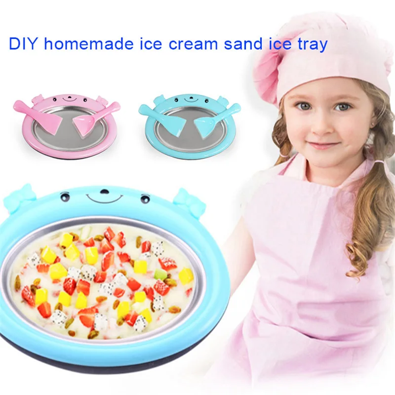 Instant Ice Cream Maker Yogurt Sorbet Gelato Ice Roll DIY Maker Pan for Kids JS21