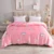 The Comfy One Pieces Soft Washed Silk Duvet Cover Flamingo Unicorn Cat Printed Bedding,Satin for Hair Skin Double Queen King