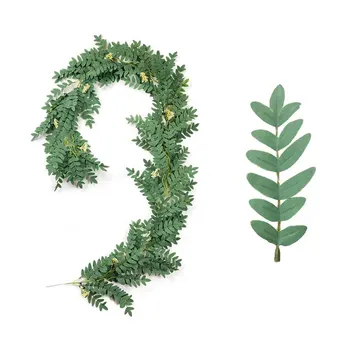 

2 m Simulation Plant Saponin Leaf Rattan Wedding Interior Layout Artificial Vine Garland DIY Home Decoraiton Green Leaf Garland