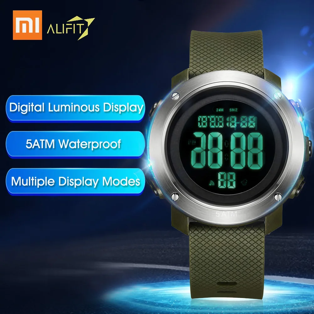 

Xiaomi ALIFIT Multifunctional Digital Watch Outdoor Waterproof Backlight Luminous Display Alarm Stopwatch Countdown Sports Watch