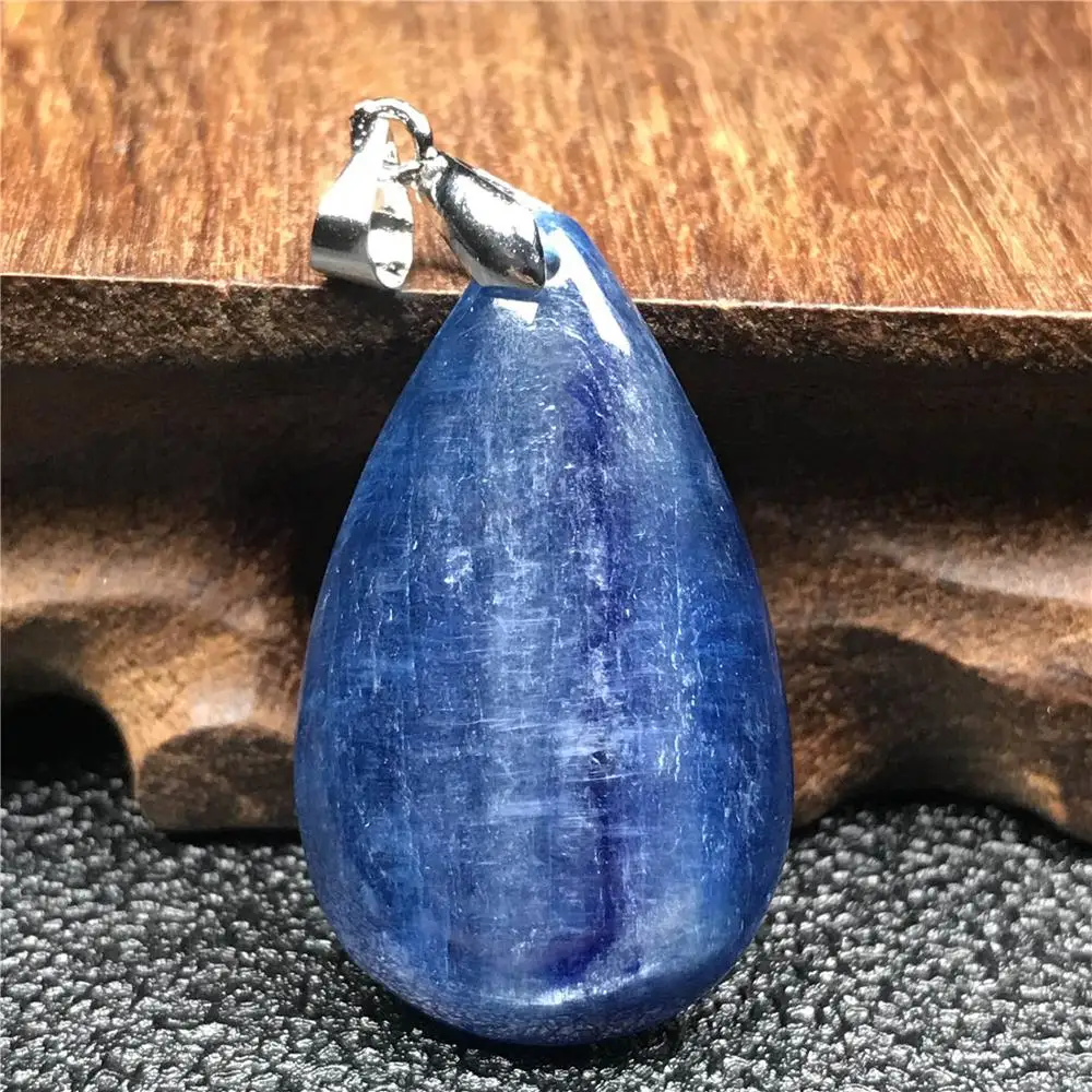 

Natural Kyanite Crystal Pendant Jewelry For Woman Lady 31x19x5mm Cat Eye Gemstone Blue Gemstone Water Drop Necklace Pendant AAAA