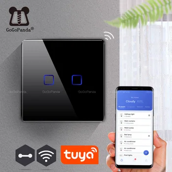 

EU Standard 1 Way Wifi App Control Wall Light Controller Smart Home Automation Touch Switch Amazon Google Gome Tuya