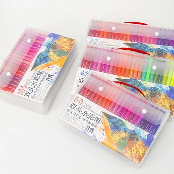 

Twin Marker Journal Pens Double Tip Head Marker Watercolor Pen Drawing Colors Brush Pen Sets