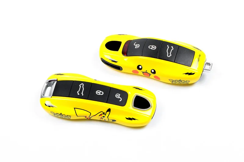 Mando a distantcia llave para Porsche Boxster Caiman 911 Panamera Cayenne Macan cubierta modificada llave carcasa Doraemon Pikach