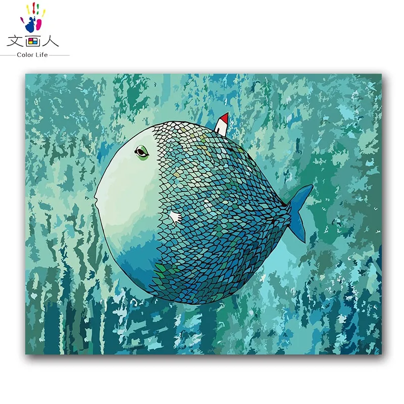 diy colorings paintings paints by number with kits undersea world pictures numbers for adults kids living room decoration | Дом и сад