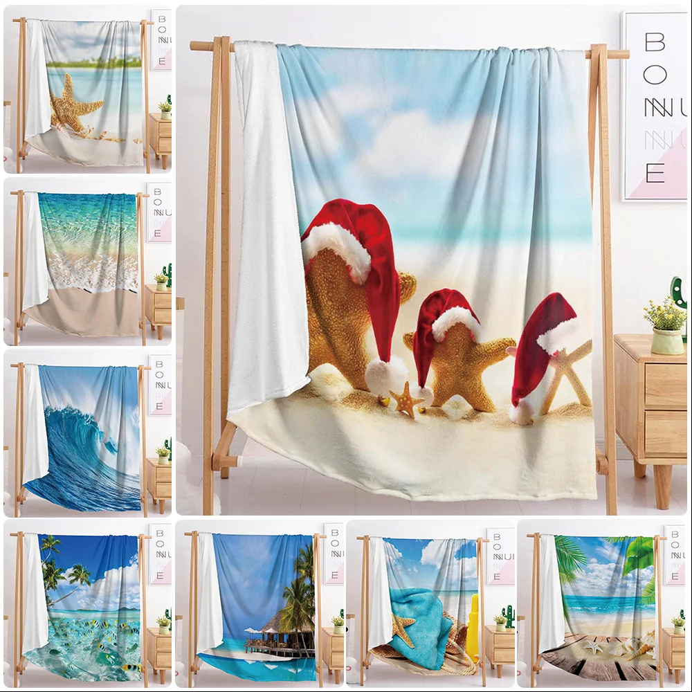 

2020 starfish beach coconut extra large custom blanket weighted blanket sofa blankets blankets for beds throw blanket bedding