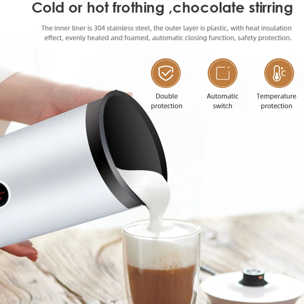  240ml Stainless Steel Electric Milk Frother Foam Maker Coffee Home Kitchen Tool Manual Coffee Grind - 4000518287888