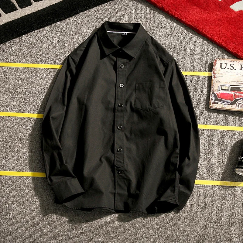 Мода 100% хлопок рубашки для мужчин с длинным рукавом Slim fit Повседневное платье рубашка Твердые винтажные 2019 Новый Стильный Китай импортная