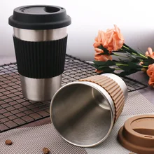 Кофейные чашки из нержавеющей стали с силиконовыми крышками Нескользящие анти-обжимные рукава чехол питьевые тумблеры пивная вода Чай кофейные кружки