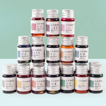 

24 Colors 7ml Gold Powder Ink for Fountain Dip Pen Calligraphy Writing Painting Graffiti Stationery Office Supplies