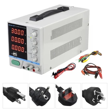 

PS-3010DF Adjustable LED Digital Display DC Power Supply 110V/220V 30V 10A Switching Regulated 5V 2A USB Power Supply