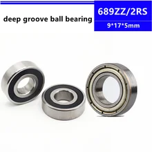 689-2RS Rubber Sealed Ball Bearing Bearings 689RS 5 PCS BLACK 9x17x5 mm