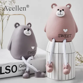 

Nordic Style Resin animal Hanging doll sculpture Craft Toys Scandinavian Child Room Decor fairy garden decoration accessories