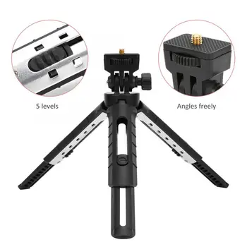 

Foldable Mini Desktop Tripod Selfie Stick 5 Height Adjustable 1/4in Screw Interface for DSLR Camera LED Video Light Mobile Phone