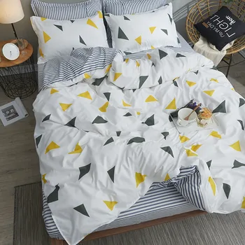 

Four-Piece Bedding Linen Quilt Double Bed Student Dormitory Single Bedroom Three-Piece Set