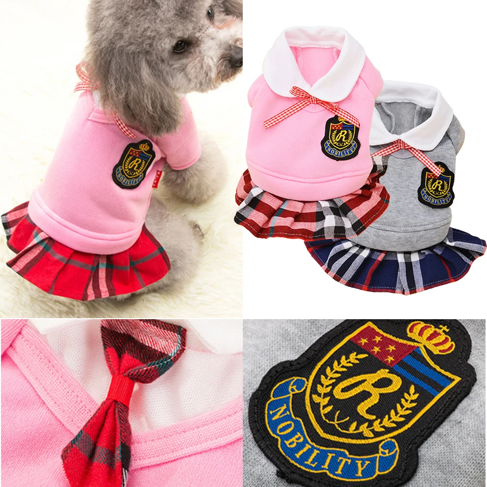 Модные удобные в полоску мягкие фотографии подарок вечерние милые школьные Чихуахуа теплое платье собаки щенок хлопок смесь