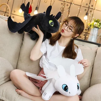

35/45/60cm How To Train Your Dragon 3 Toothless Anime Figure Night Fury Light Fury Toys Dragon Plush Doll Toys For Children