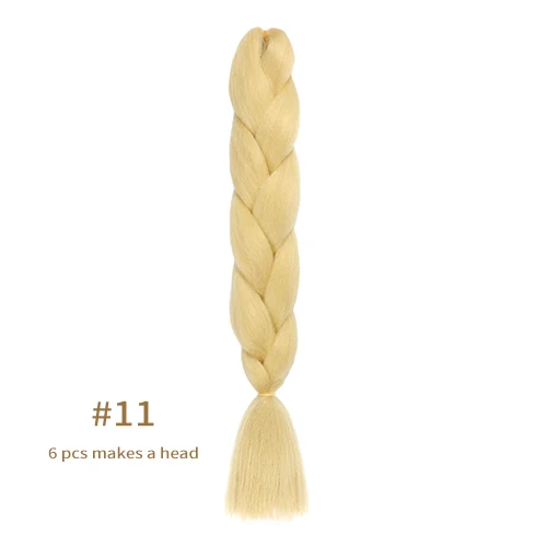 Synthetic jumb Braids Ombre Braiding Hair Extension Box Braid Hair Pink Purple Yellow Golden Colors hair 24inch kanekalons hair A11