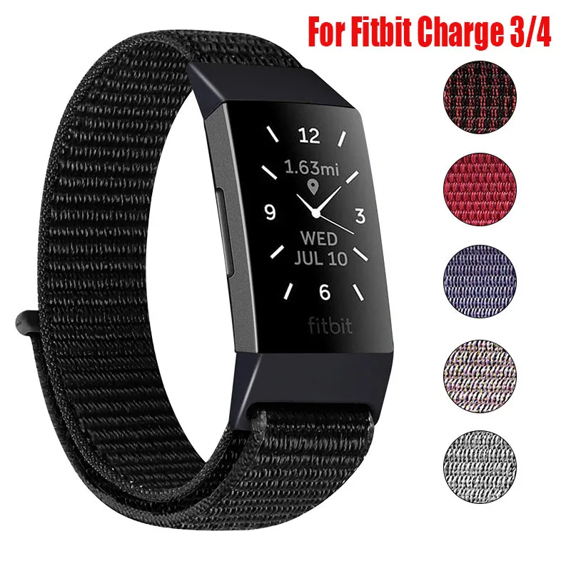 

Ремешок нейлоновый для часов Fitbit Charge 3 4, мягкий дышащий спортивный сменный Браслет, Аксессуары Для Fitbit