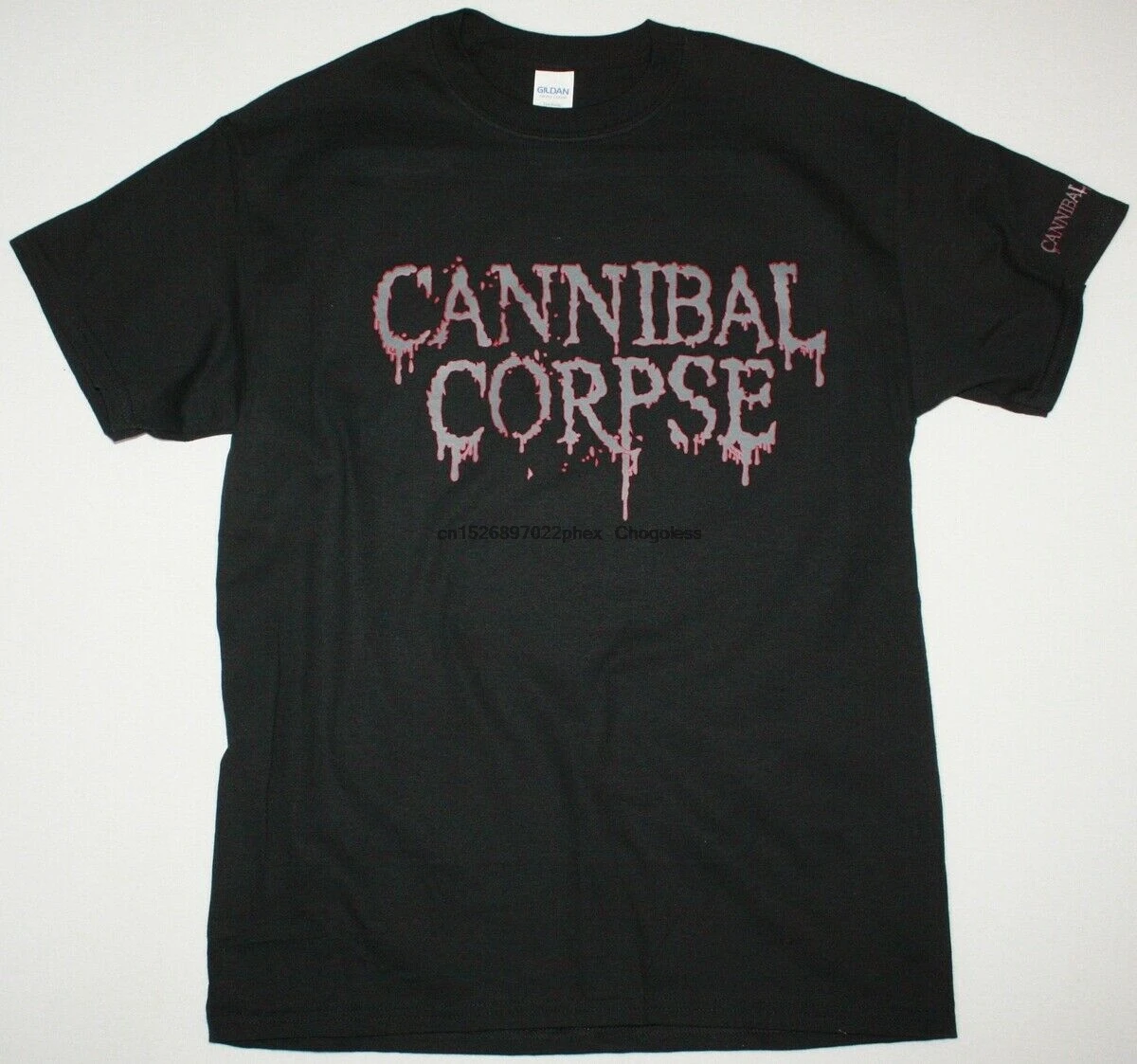 CANNIBAL логотип трупа DEATH METAL GRINDCORE NAPALM Новая Черная футболка | Мужская одежда