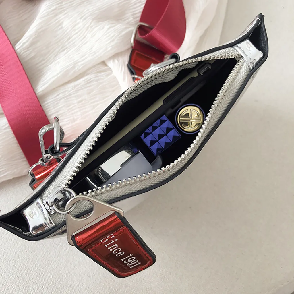 Женская поясная сумка, лазерные блестки пайетки, поясная сумка, сумка на бедрах, Дамский кошелек, широкие плечевые полосы, нагрудные сумки, лазерная сумка-мессенджер#5