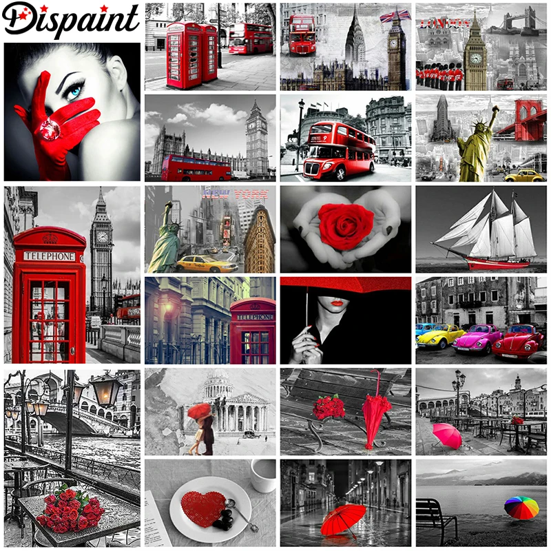Dispaint полная дрель Алмазная картина "улица Лондона пейзаж" DIY Изображение горного хрусталя 5D алмазная вышивка крестиком Декор