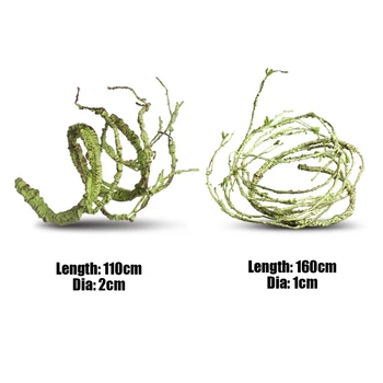 

New 110/160cm Artificial Vines Flexible Jungle Pet Reptile Bendable Lizard Snake Climber Reptiles Terrarium Habitat Decoration