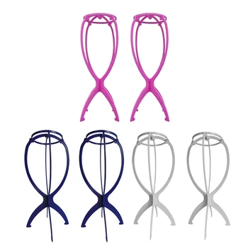 

6pcs Wig Stand Holder, Plastic Collapsible Wig Hairpiece Dryer Drying Stand for All Wigs and Hats