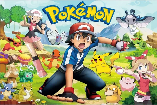 Pokemon Birthday Party Decorations Pikachu Foil Balloons Disposable Tableware Plate Napkin Backdrop For Kids Boy Party Supplies Backdrop B 120X80cm