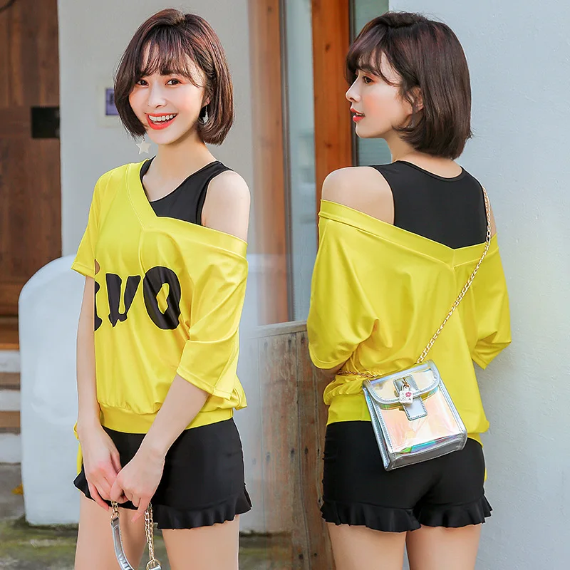 

Two-piece Swimsuits Women's Three-piece Set Bikini Boxer Belly Covering Slimming Sports New Style Hot Springs Tour Bathing Suit