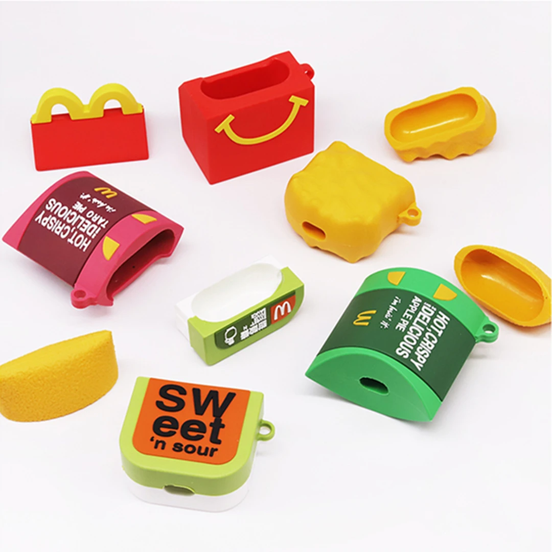 Вкусный 3D mcdonald's куриный блок Bluetooth беспроводной Airpods гарнитура чехол для гарнитура для Airpods защитные чехлы Shockprof
