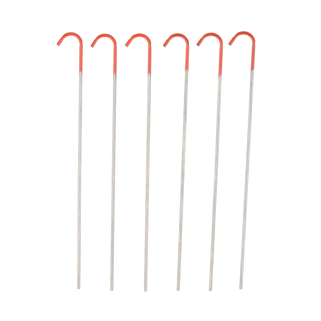 6Pcs 130mm Outdoor Tent Pegs Stakes Nail Hook Rust Proof For Camping Canopy