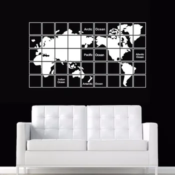 

Lattice World Map Wall Stickers Large New Design Coffee Shop Pattern Wall Decal Vinyl Poster Sticker World Map Decals